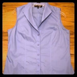 JONES NEW YORK Collection blue sleeveless shirt